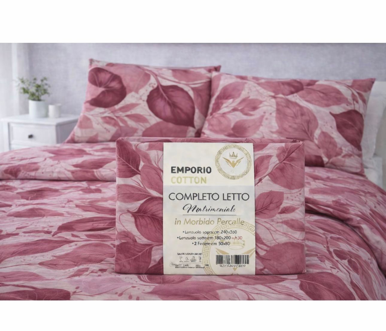 Completo letto matrimoniale Emporio Cotton in percalle