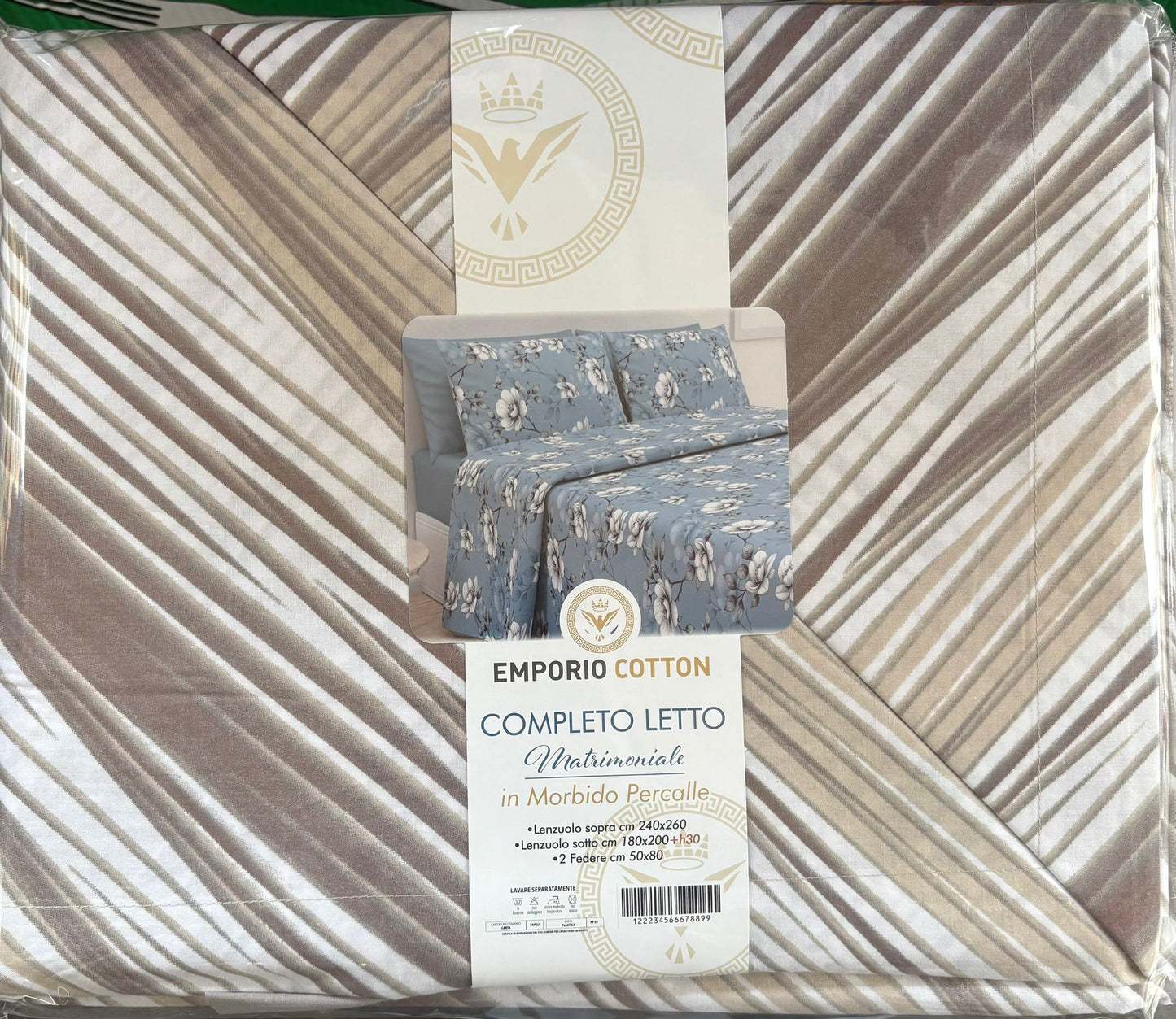 Completo letto matrimoniale Emporio Cotton in percalle