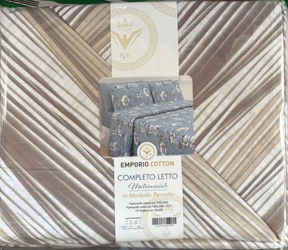 Completo letto matrimoniale Emporio Cotton in percalle