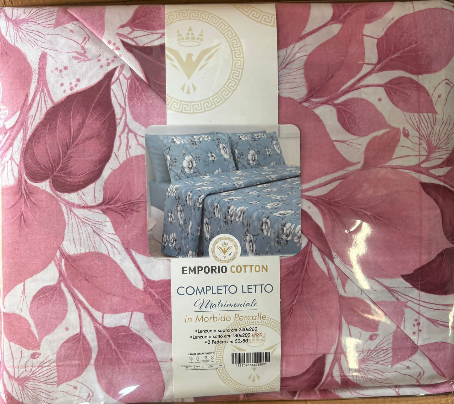 Completo letto matrimoniale Emporio Cotton in percalle