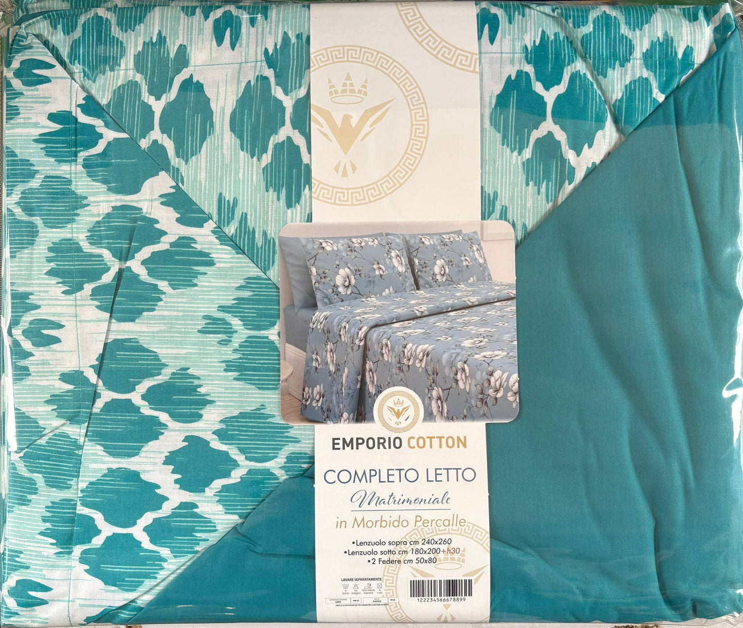 Completo letto matrimoniale Emporio Cotton in percalle