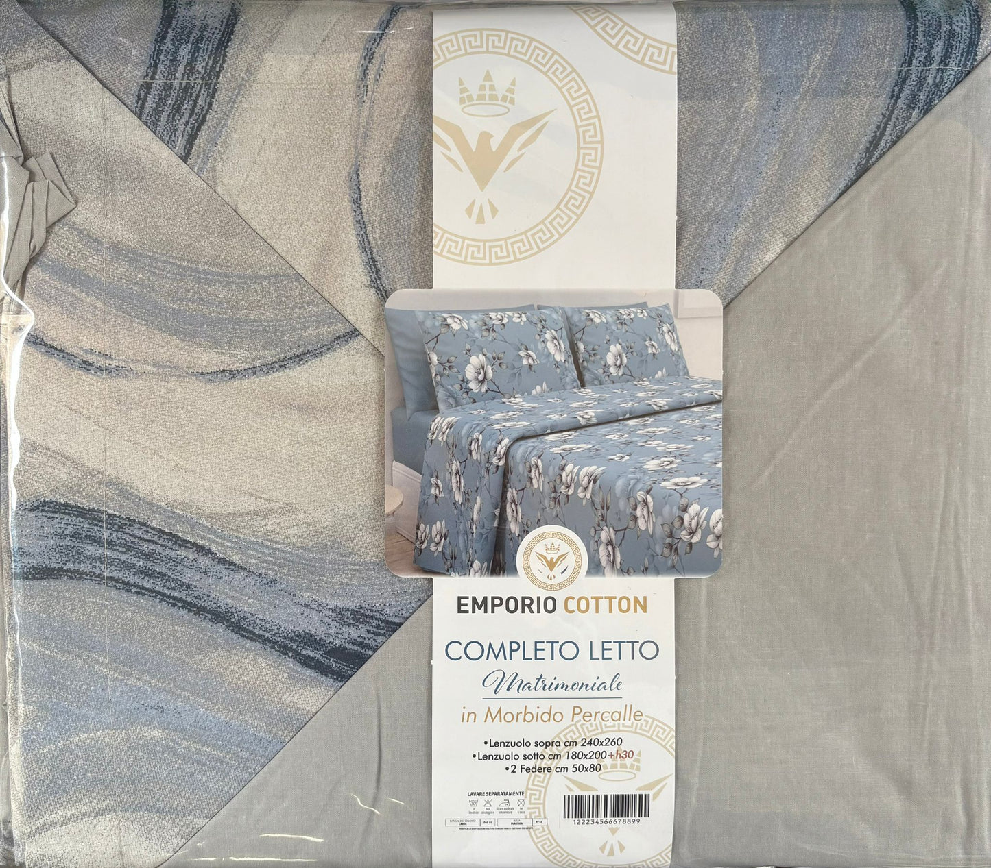 Completo letto matrimoniale Emporio Cotton in percalle
