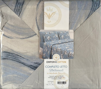 Completo letto matrimoniale Emporio Cotton in percalle