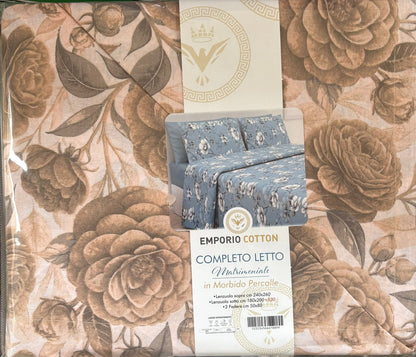 Completo letto matrimoniale Emporio Cotton in percalle
