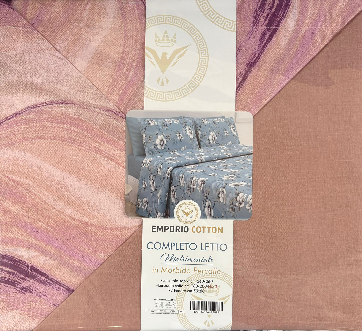 Completo letto matrimoniale Emporio Cotton in percalle