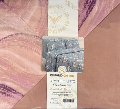 Completo letto matrimoniale Emporio Cotton in percalle