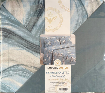 Completo letto matrimoniale Emporio Cotton in percalle