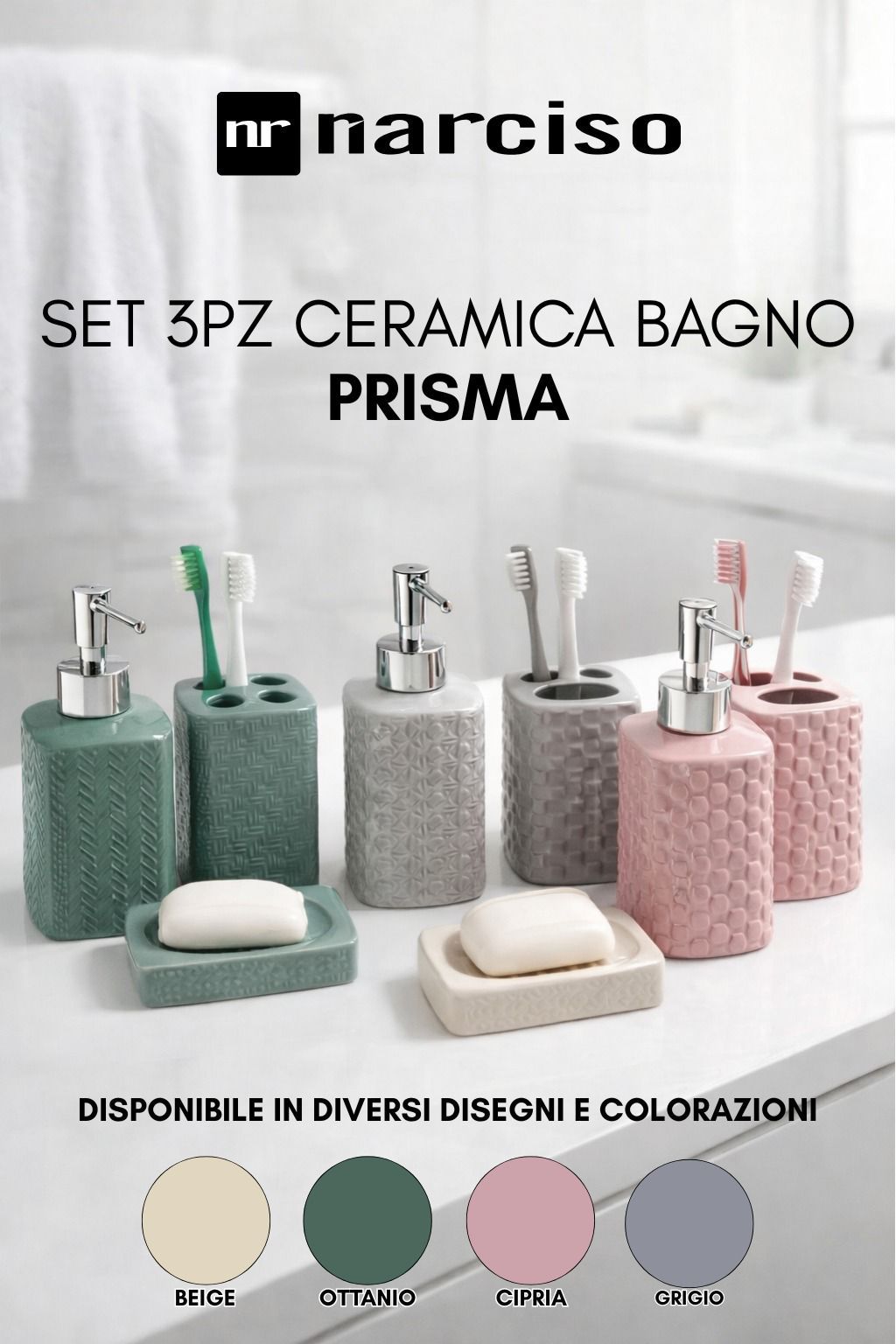 Set 3pz ceramica bagno