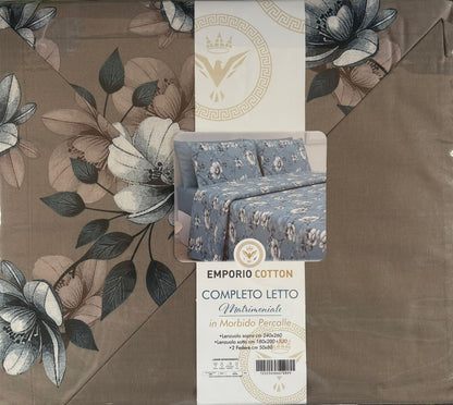 Completo letto matrimoniale Emporio Cotton in percalle