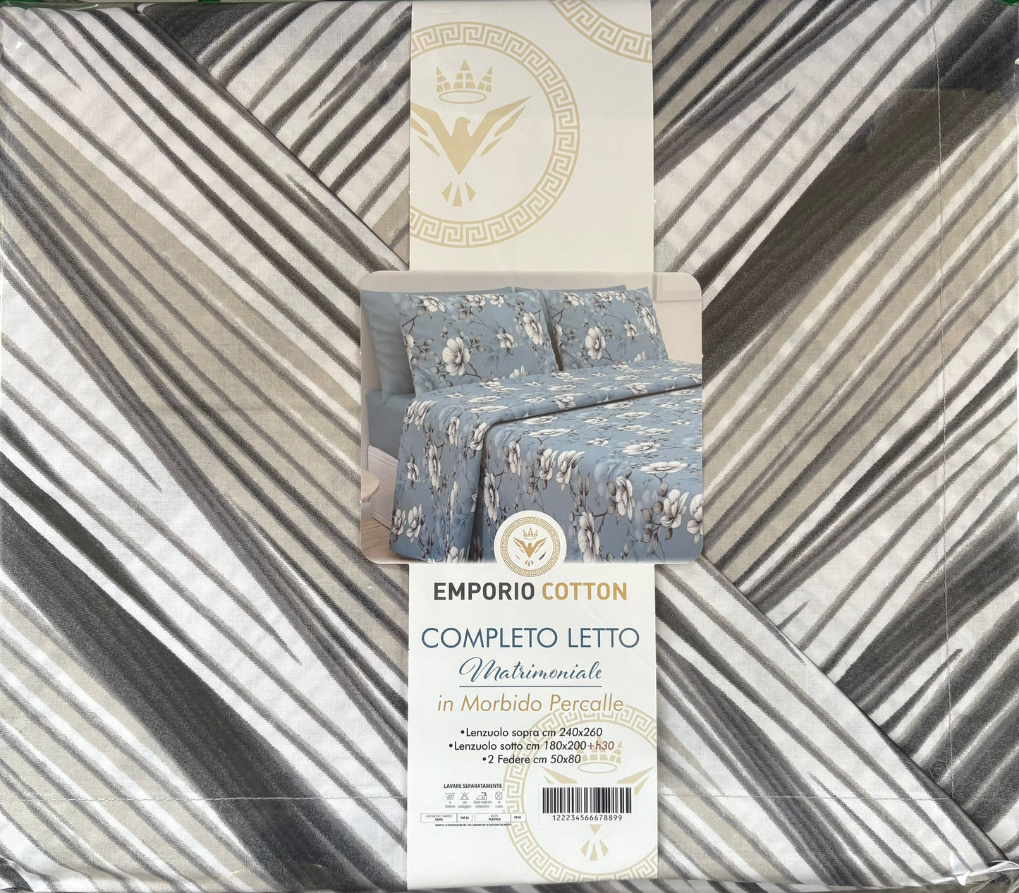Completo letto matrimoniale Emporio Cotton in percalle