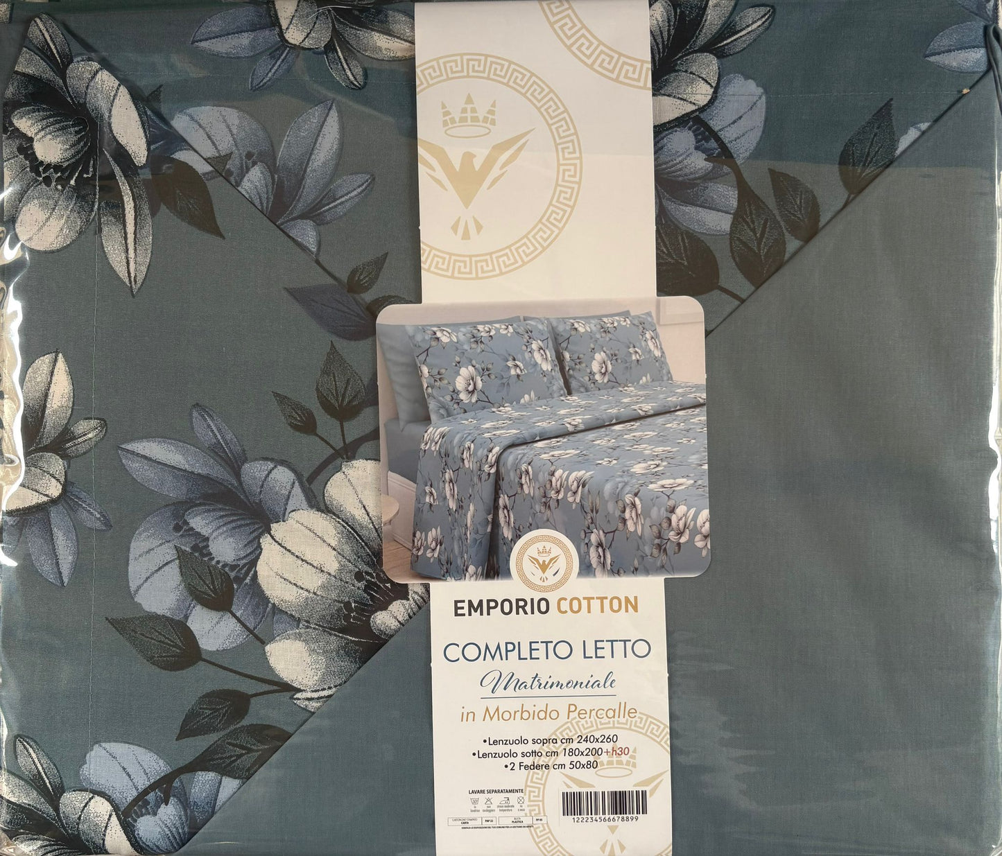 Completo letto matrimoniale Emporio Cotton in percalle