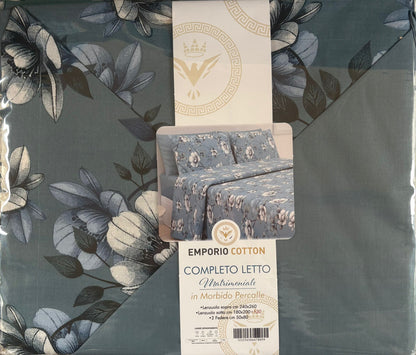 Completo letto matrimoniale Emporio Cotton in percalle