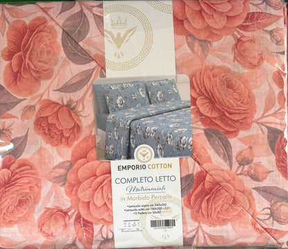 Completo letto matrimoniale Emporio Cotton in percalle