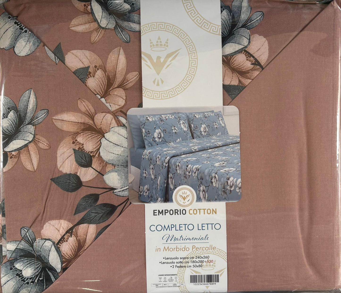 Completo letto matrimoniale Emporio Cotton in percalle