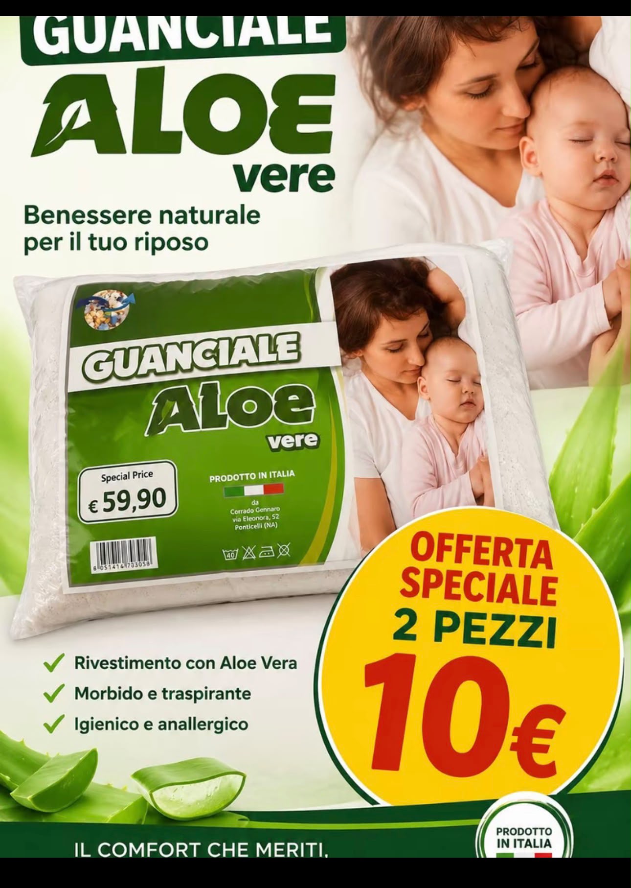 Guanciale Aloe 2pz