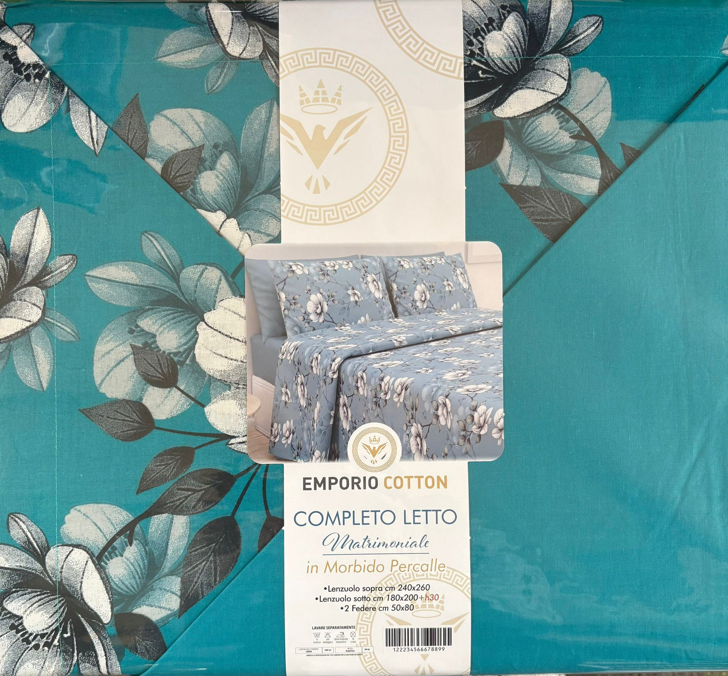 Completo letto matrimoniale Emporio Cotton in percalle