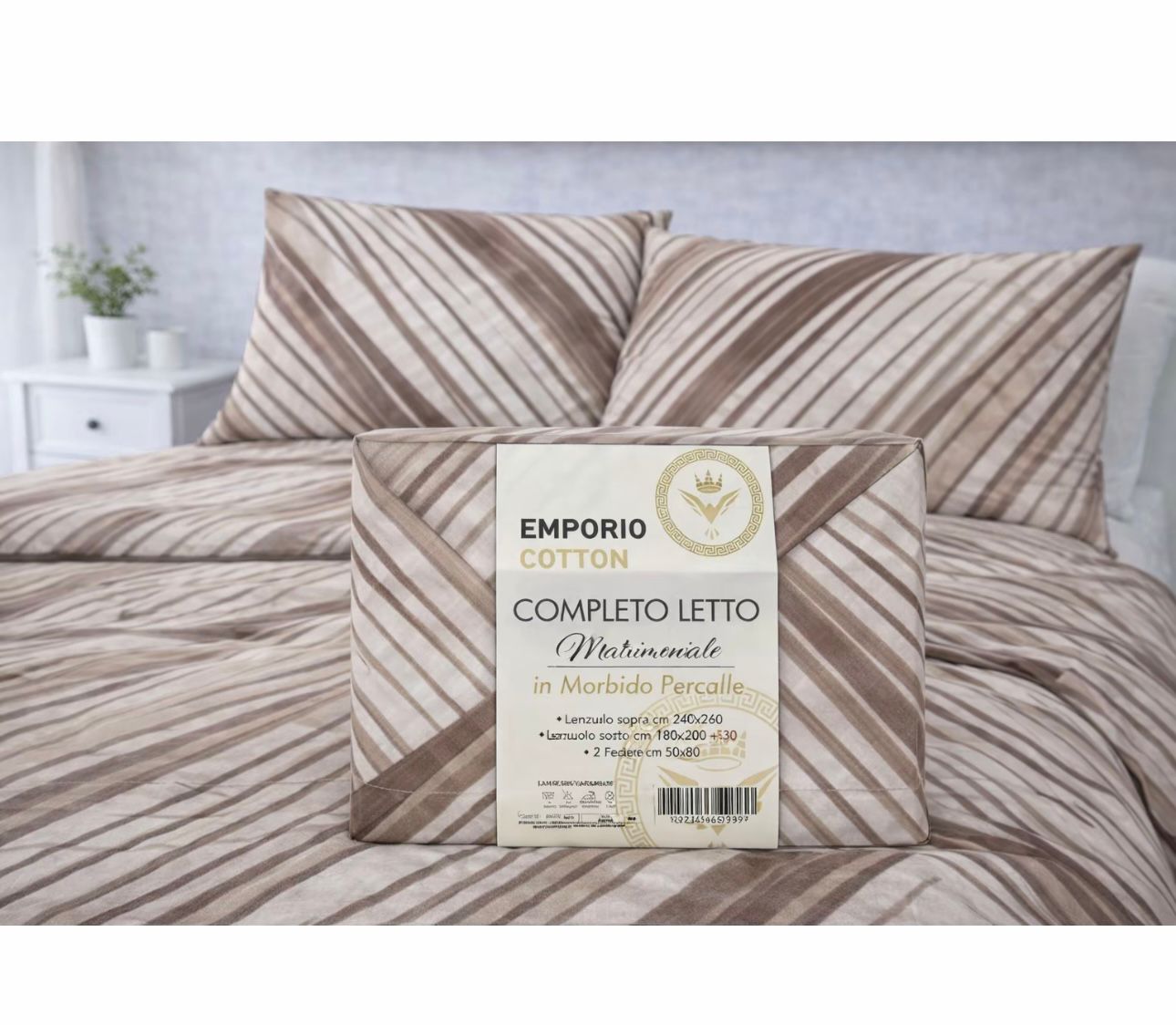 Completo letto matrimoniale Emporio Cotton in percalle