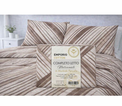 Completo letto matrimoniale Emporio Cotton in percalle