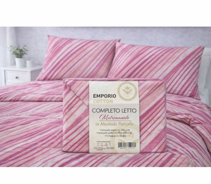 Completo letto matrimoniale Emporio Cotton in percalle