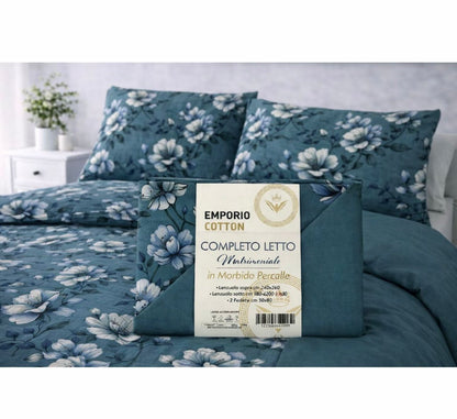 Completo letto matrimoniale Emporio Cotton in percalle