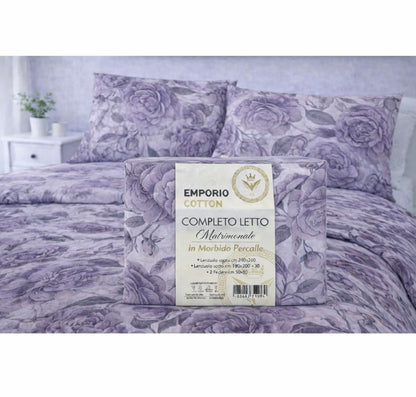Completo letto matrimoniale Emporio Cotton in percalle