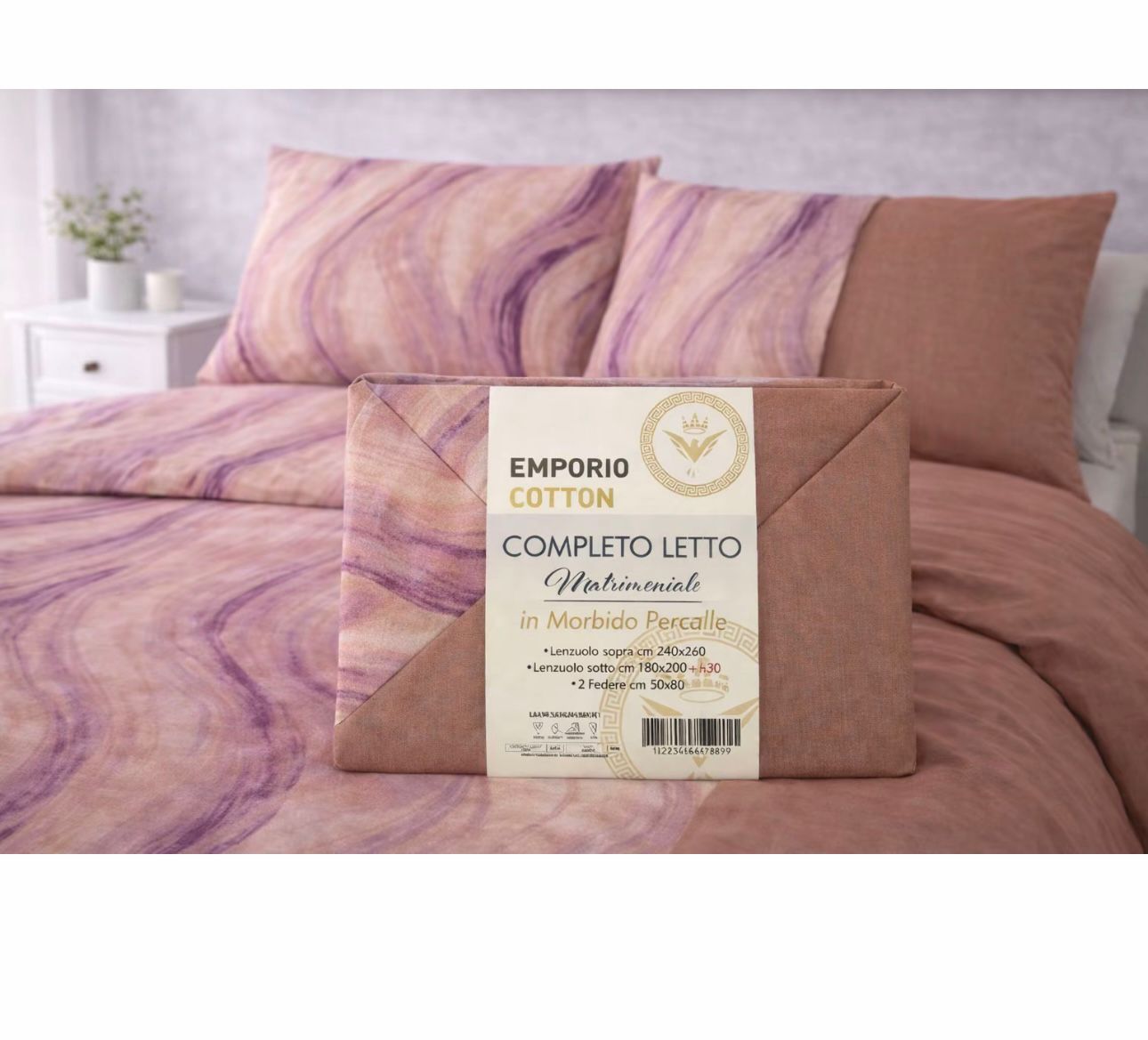 Completo letto matrimoniale Emporio Cotton in percalle