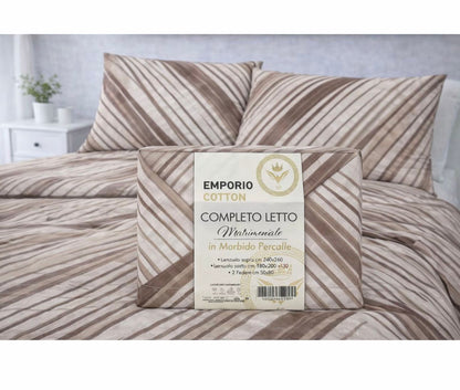 Completo letto matrimoniale Emporio Cotton in percalle