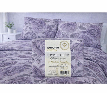 Completo letto matrimoniale Emporio Cotton in percalle