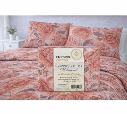 Completo letto matrimoniale Emporio Cotton in percalle