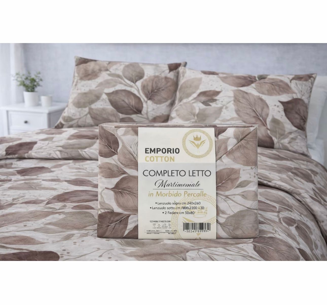 Completo letto matrimoniale Emporio Cotton in percalle
