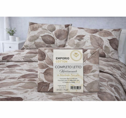 Completo letto matrimoniale Emporio Cotton in percalle