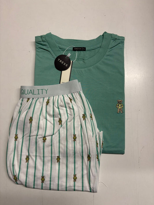 Pigiama uomo in cotone mezza manica e pantaloncino